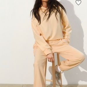 H&M Yellow Cotton Blend Joggers